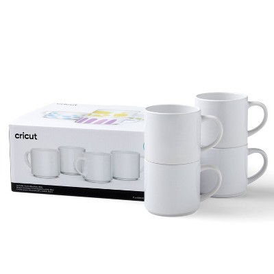 White 10oz Stackable Ceramic Mug Set for Personalization