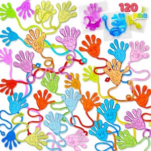 Joyfy 120 Pcs Sticky Hands Party Favors for Kids Assorted Stretchy Slappy Hands Fun Fidget Toys for Kids, Goodie Bag Stuffers, Stocking Stuffers - 1 of 4