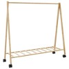 vidaXL Bamboo Clothes Rack - Shelves/Wheels, Folding, 41.7x13.4x41.9 in - Brown, Space-Saver - 2 of 4