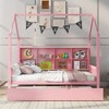 Wooden Platform House Bed with Trundle and Shelf-ModernLuxe - 2 of 4