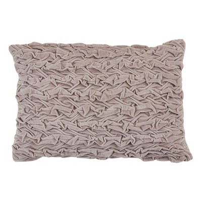 Saro Lifestyle Down-Filled Smocked Velvet Design Throw Pillow