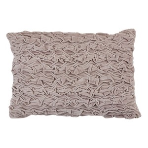Saro Lifestyle Down-Filled Smocked Velvet Design Throw Pillow - 1 of 3