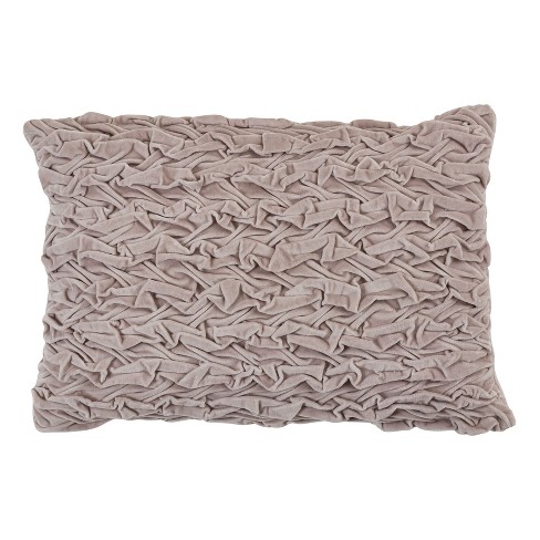Saro Lifestyle Down-filled Smocked Velvet Design Throw Pillow : Target