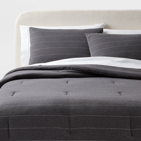 King Jersey Comforter And Sham Set Dark Gray - Threshold™: Cotton ...