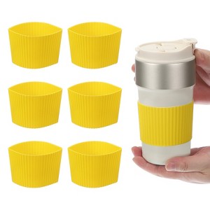 Unique Bargains Silicone Protective Heat Resistant Non Slip Coffee Cup Sleeve 6 Pcs - 1 of 4