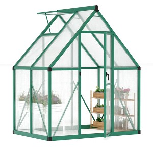 6 ft x 4 ft Aluminum Outdoor Walk-in Greenhouse with Weather Resistant, Corrosion Resistant, Lightweight Durables for Garden Backyard, Patio - 1 of 3