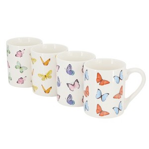 Gibson Home Butterfly Wings 4 Piece 18 Ounce Stoneware Mug Set - 1 of 4