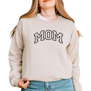 Simply Sage Market Embroidered Mom Varsity Outline Sweatshirt - 2XL - Dust - 1 of 4