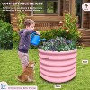Cesicia 24x24x18in Kids Raised Garden Beds Outdoor Galvanized Metal Planter Box for Planting Vegetables, Flowers, Fruits Blush Pink - 4 of 4