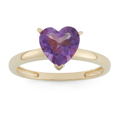 Designs By Gioelli 10K Yellow Gold Heart Gemstone Solitaire Ring