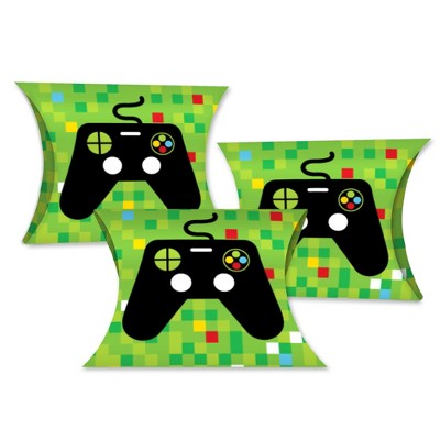 Big Dot of Happiness Game Zone - Favor Gift Boxes - Pixel Video Game Party or Birthday Party Petite Pillow Boxes - Set of 20