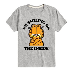 Boys' - Garfield - Smiling On The Inside Short Sleeve Graphic T-Shirt - 1 of 4