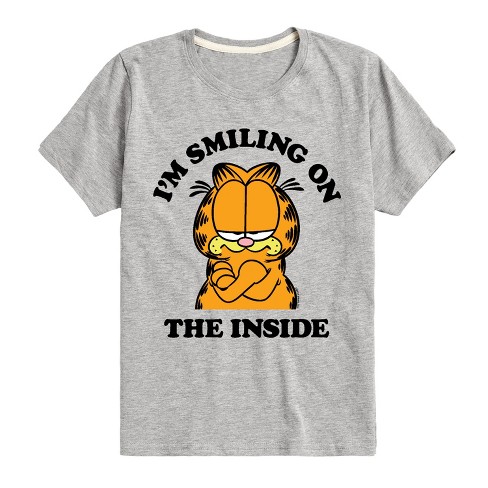 Boys' - Garfield - Smiling On The Inside Short Sleeve Graphic T-Shirt - image 1 of 4