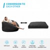 Mjkone Bean Bag Chairs for Adults, 2 in 1 Bean Bag Chairs, Convertible Bean Bag with Filler for Gaming Large Foam,Dark Gray - 2 of 4