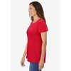 Woman Within Plus Size Lattice-Detail Cold-Shoulder Tee - 4 of 4