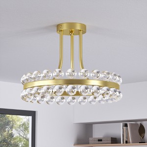 Maxax 16" Ring & Sphere Modern Crystal Flush Mount - 1 of 4