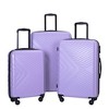 3 Piece Luggage Sets ABS Lightweight Suitcase with Two Hooks, Spinner Wheels, TSA Lock, (20/24/28) Blue - 3 of 4