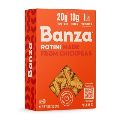 Banza Rotini Pasta from Chickpea Noodles, 8oz (Pack of 4)