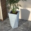 LeisureMod Tapered Square Planter Pot in Fiberstone with Drainage Holes for Indoor/Outdoor Use - Aloe Collection - 2 of 4