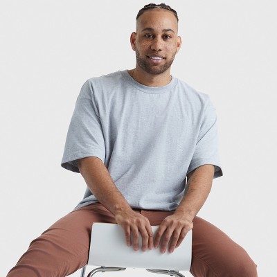 Мужские футболки Hanes Men's Tall Beefy-T® LT-4XLT Short Sleeve Crewneck T-Shirt, 2-Pack Light Steel LT — фото 5