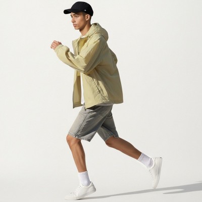 Alilang Men's Lightweight Hooded Windbreaker Jacket with Full Zip Closure Elastic Cuffs and Relaxed Fit Design - Medium, Yellow — фото 3