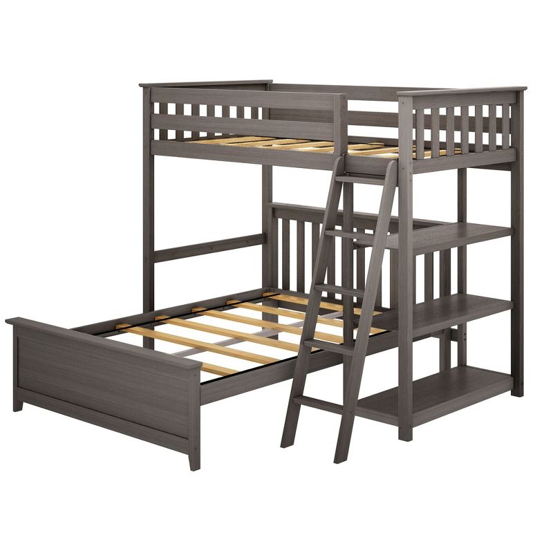 Max & Lily L-Shaped Twin over Full Bunk Bed with Bookcase, 4 of 8