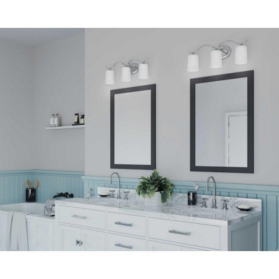 Polished Chrome 3-Light Wall Sconce with Etched Glass Shades