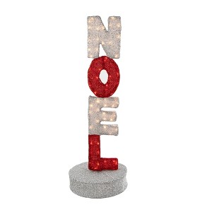Northlight 39" Lighted Red and Silver Noel Outdoor Christmas Sign Decoration - 1 of 4
