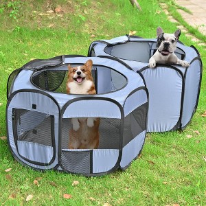 EighteenTek 2 Room Pop Up Portable Pet Playpen - 1 of 1