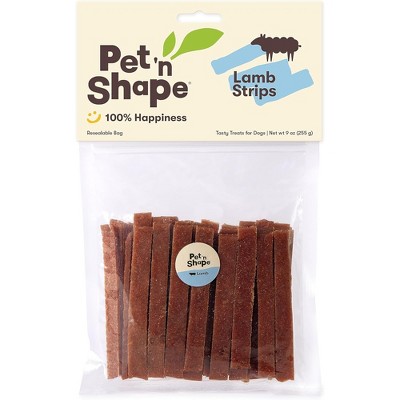 Pet 'n Shape Lamb Strip Dog Treats, 9oz Chews in Resealable Bag