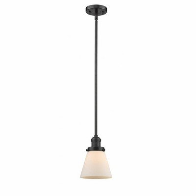 Cone - 1 Light Stem Hung Mini Pendant In Industrial Style-8 Inches Tall and 6 Inches Wide