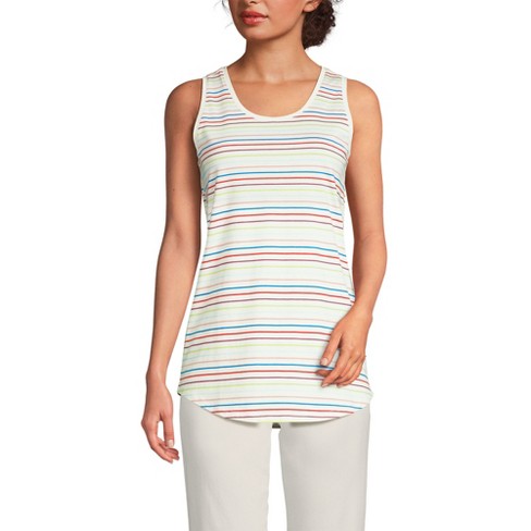 Lands' End Women's Tall Supima Cotton Tunic Tank Top - Large Tall ...