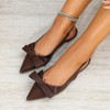 Berness Women's Cinnamon Vegan Leather Slingback Flats with Bow Detail - 4 of 4