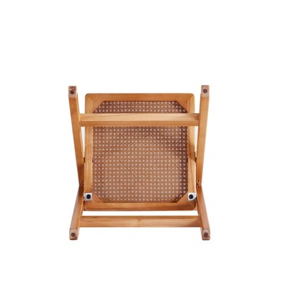 Natural Cane and Wood Folding Dining Side Chair Set