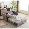 Vynxaria 54" Modern Convertible Sofa Bed with Detachable Arm Pockets & Pillows - 3 of 4