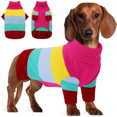 Dog Sweaters Girls Boys, Stretchy Turtleneck Pet Knitwear for Small Pets, Warm Fall Doggie Sweatwer, Clothes for Yorkie, Chihuahua, Teacup