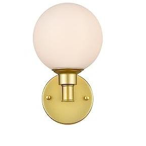 Elegant Lighting Cordelia 1 light Brass and frosted white Bath Sconce