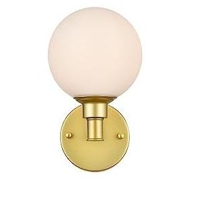 Elegant Lighting Cordelia 1 light Brass and frosted white Bath Sconce - 1 of 4
