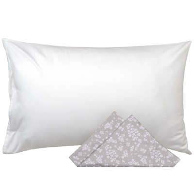 WeeSprout Mini Toddler Pillow for Kids Sleeping - Organic Cotton Shell & Pillowcase with Soft & Supportive Polyfiber Filling, 18x13x3
