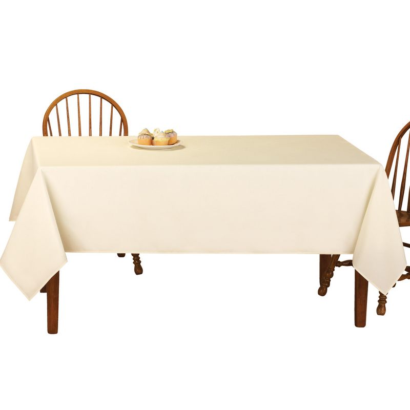 Collections Etc Basic Solid Color Rectangular Tablecloth Linen, 60" W x 90" L - Fits All Common Sized Rectangular Tables, Durable Hand, 1 of 3
