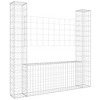 vidaXL U-shape Gabion Basket with 2 Posts Iron 55.1"x7.9"x59.1" - 2 of 4
