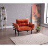 TiramisuBest Metal Legs Futon Loveseat, Black Chenille Upholstery, Compact 2-Seater Sofa, Durable Metal Frame, Easy Assembly - 2 of 4