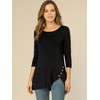 Allegra K Women's 3/4 Sleeve Round Neck Button Decor Casual Stretchy Tunic Tops - 4 of 4
