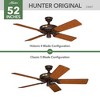 Hunter 52" Original Ceiling Fan Chestnut Brown Finish with Walnut Blades - Damp Rated, Pull Chain Control, 5 Blades - 3 of 4