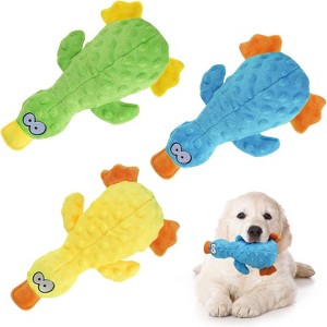 iMountek "3Pcs Duck-Shaped Plush Dog Toy Set with Squeaky Ball & Crinkle Paper for Small to Large Dogs" - 1 of 4