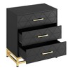 3 Drawer Dresser, Wood Chest Drawers with Storage for Closet, Bedroom, Drawers Dresser Modern Bedside Nightstand with Gold Handles - 4 of 4