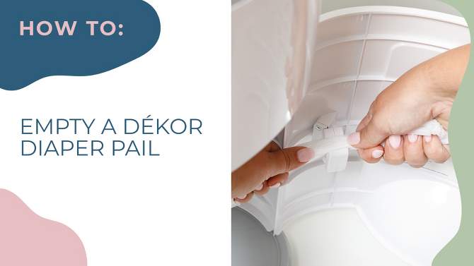 Dekor Classic Hands Free Diaper Pail - White, 5 of 12, play video