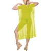 LA LEELA Women's Summer Vacation Beachwear Long Bathing Suit Short Beach Dress Front Tie Swimsuit Cover ups for Women - 2 of 3