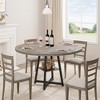 47Inch Round Dining Table, Round Dinner Table for 4, Industrial Kitchen Table w/ Wooden Top & Metal Base for Dining Room, Living Room(Only Table) - 4 of 4