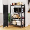 HONGGE Storage Shelves, Foldable Metal Shelving Units for Garage Kitchen Bakers, Collapsible Organizer Rack, Heavy Duty on Wheels - 2 of 4